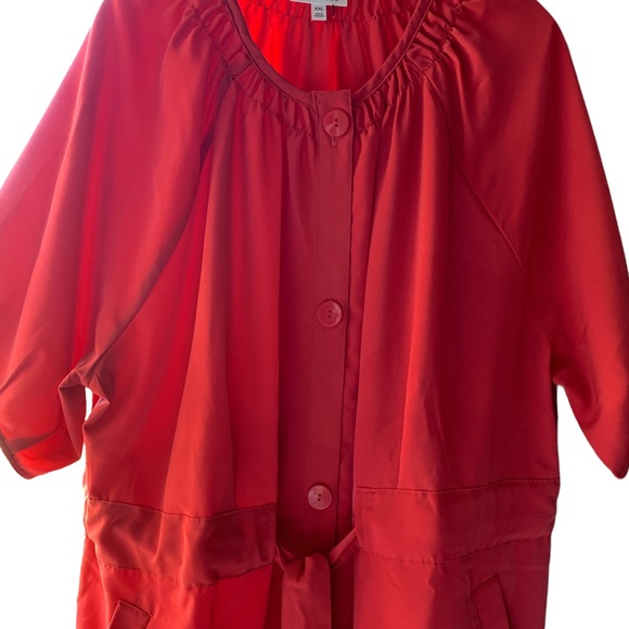 New Prologue Button Up Short Sleeve Dress Melon Pink Woman’s Curvy Plus Size XXL - Picture 4 of 13